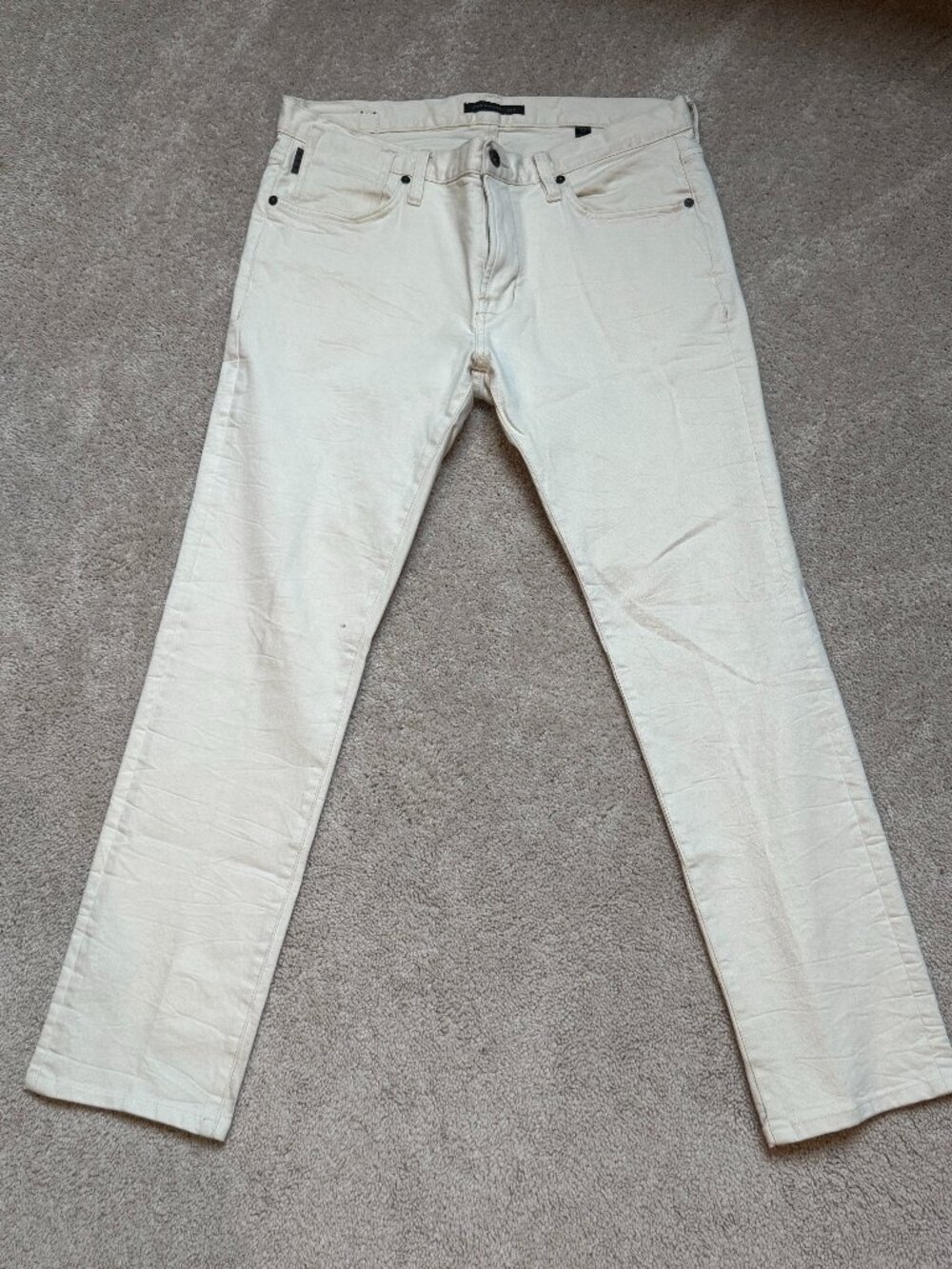 John Varvatos USA Men’s Ivory Cream Denim Jeans